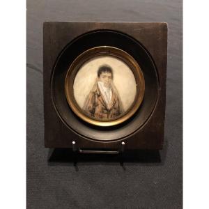 Portrait Of A Man In A Frock Coat, Miniature On Ivory, Early 19th Century
