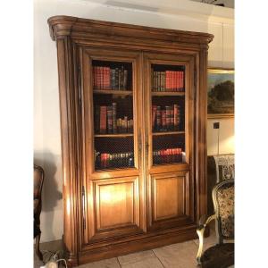 Regency Woodwork Library In Blond Oak, 18th Century 