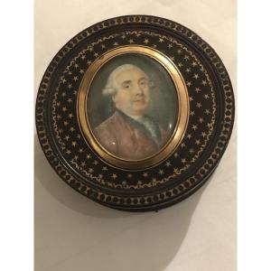 Circular Tortoiseshell Box, Portrait Of A Man, Louis XVI Period