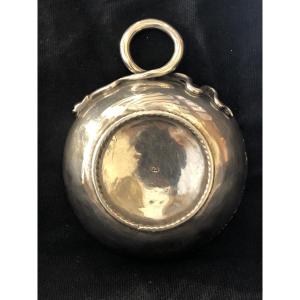 Plain Silver Wine Taster On A Lyon 18th Century Frame 