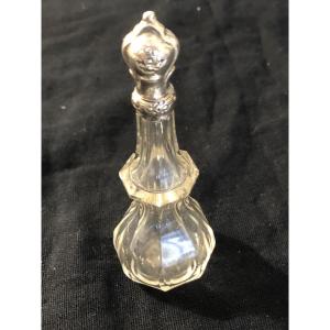 19th Century Solid Silver And Crystal Salt Bottle 