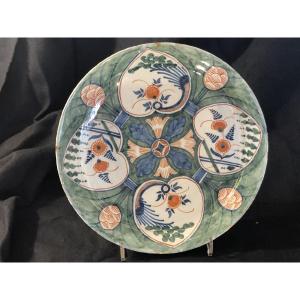 Plate Called "with Hearts" Delft 17th Century - Signed 