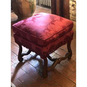 Louis XIV Period Rectangular Walnut Stool 