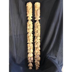 Pair Of Early 18th Century Carved Wooden Decorative Elements 
