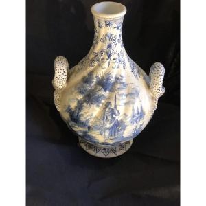 Delft Earthenware Vase 19 Th Century 