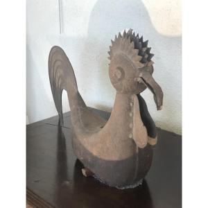 Weathervane In The Form Of A Village Rooster From The 19th Century