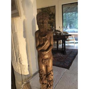 Bacchus: 18th Century Oak Sculpture