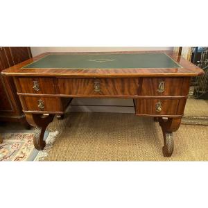 Mahogany Restoration Style Flat Desk 