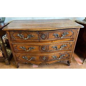 Commode Louis XV Curved Walnut Eighteenth Time