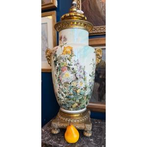 Very Important Keller And Guérin Lunéville Lamp Vase 80 Cm Mounted Gilt Bronze 1880