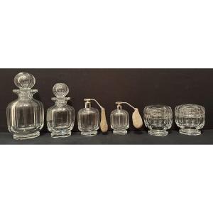 Baccarat Art Deco Crystal Toilet Trim Malmaison Model