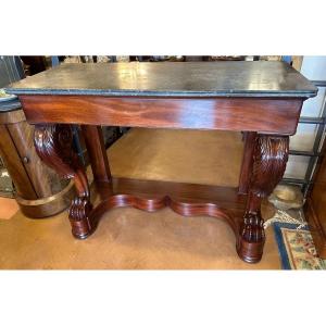 Mahogany Claw Feet Serving Console, 19th Century Restoration Period