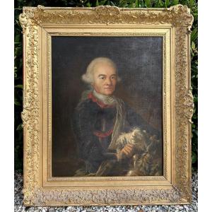 Large Portrait Painting Man In Armor 18th Century