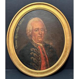 Painting Portrait Of Claude Hyacinthe Callais In The Style Of The 18th Century