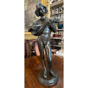 Bronze Statue The Florentine Singer By Paul Dubois 1865 Barbedienne Founder