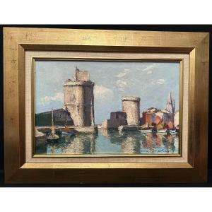 Painting Port Of La Rochelle By Christian Couillaud