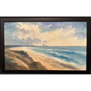 Louis Suire Painting Beach Of The Conche Of The Whales Island Of Ré 1984