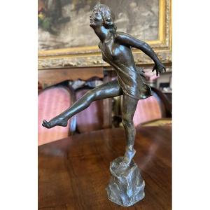 Art Deco Bronze Dancer By American Sculptor Ethel Ehrmann Loewy Godard Caster 1925