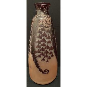 Large Art Deco Vase By Val Circa 1925