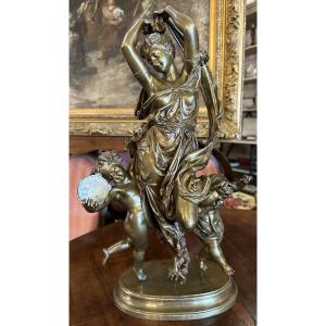 Important Bronze Sculpture The Dance By Albert-ernest De Carrier Belleuse 19th Century