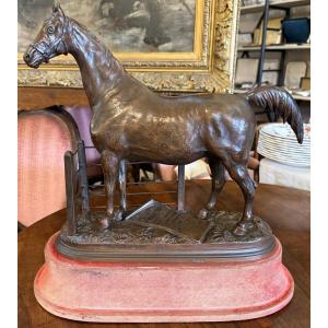 Bronze Sculpture Horse Good Luck Famous Broodmares By Pierre Lenordez 19th Century