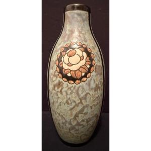 Charles Catteau Art Deco Vase D771 Stoneware Kéramis For Boch Frères La Louvière Belgium 1923