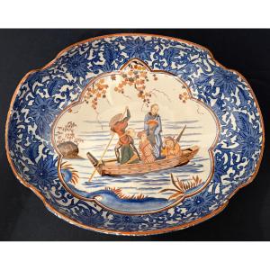 Melon Bowl In Gien Earthenware With Japanese Decor, 1938