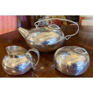 Lino Sabattini For Christofle Silver-plated Tea Set, Ball Model, 1950/60 