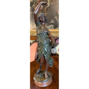 Bronze Sculpture Twea Woman Castanet Dancer By Georges Coudray Late 19th Century