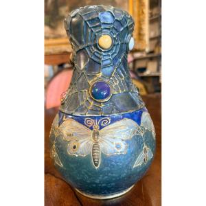 Amphora Vase Stoneware Jewel Sémiramis Art Nouveau Austria 1904