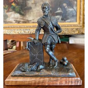 Bronze Sculpture Of A Marshal Of France In Armor, Late 19th Century