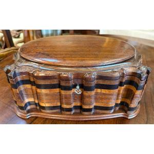 Large Art Nouveau Box Made Of Exotic Wood, 19th Century, Circa 1890