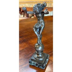 Small Bronze Sculpture Depicting A Bacchanal In The Style Of Clodion, Cast In The Late 19th Century.