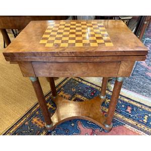Empire Mahogany  Chess Game  Table, Early 20th Century