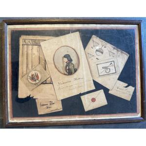 Gouache Trompe l'Oeil Alessandra Mari By Giovanni Pieri, Italian School, Early 19th Century