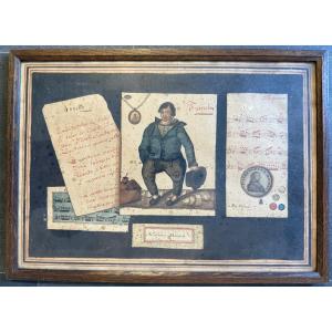 Gouache Trompe l'Oeil Franchi By Giovanni Mapucci, Italian School, Early 19th Century
