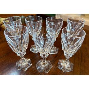 Saint Louis 7 Chambord Crystal Wine Glasses