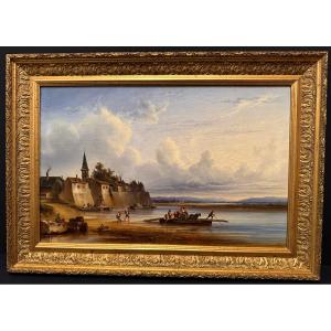 étienne Raffort In Chalon Painting River Crossing In Italy 1836