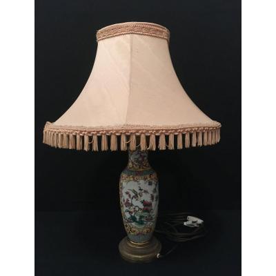 China Canton Enamel Lamp Late Nineteenth