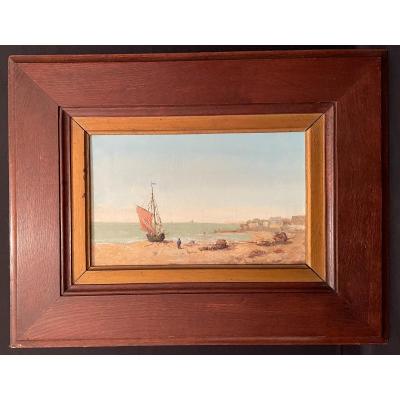 Seaside Marine Painting By Chapron Nineteenth