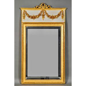 Small Trumeau In Wood And Painted And Gilded Stucco