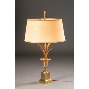 Gilt Bronze Table Lamp With Vegetal Decoration – France, Circa 1950-1970