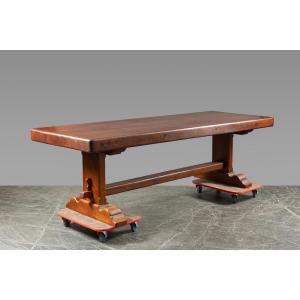 Large Solid Oak Farmhouse Monastery Table – Length 253 Cm