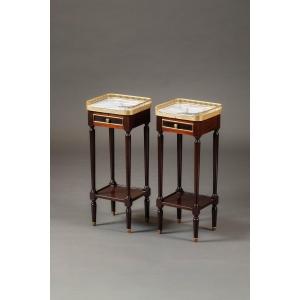 Pair Of Lxvi Style Mahogany Bedside Tables