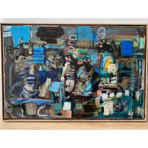 “abstract Composition”. XXth French School. Hervé Assuied.