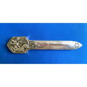 Art Deco Bronze Letter Opener And Paperweight. Centaur Or Sagittarius. 1931.