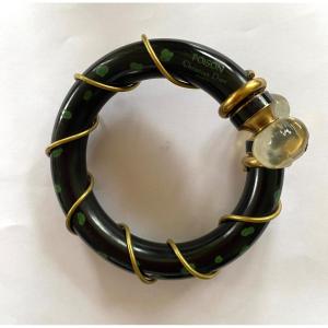 Christian Dior. Poison Bracelet. Resin And Gold-plated Brass Bangle. 1980s. Ed. Fléchier.