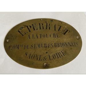 Professional Plaque. Early 20th Century. E. Perrault. A La Touche. Saône Et Loire. 