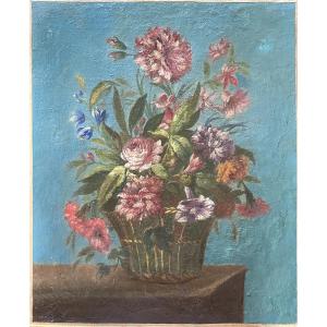 Berthe Mouchette. “ Basket Of Flowers”. Oil On Canvas, Late 19th Century.
