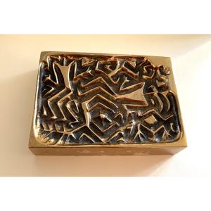 Monique Gerber. L’ Art Du Bronze. Bronze Paperweight. 1980s.